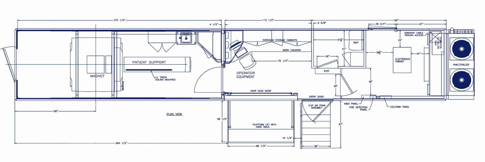 Mobile MRI Machines Unit Blueprint Top View